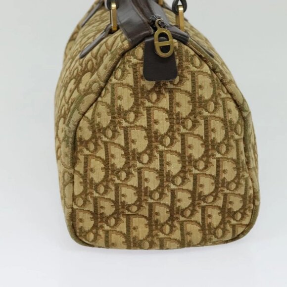Christian Dior Trotter Canvas Boston Bag Brown Gold - Picture 5 of 16